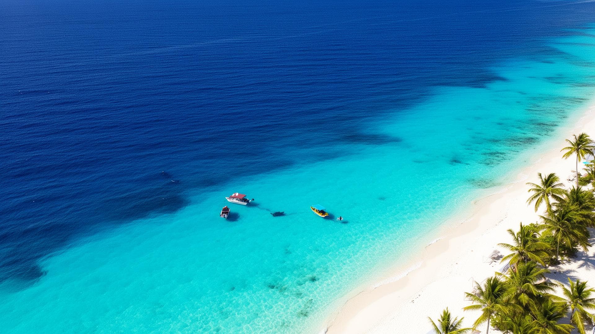 Tropical coastal destination with turquoise waters