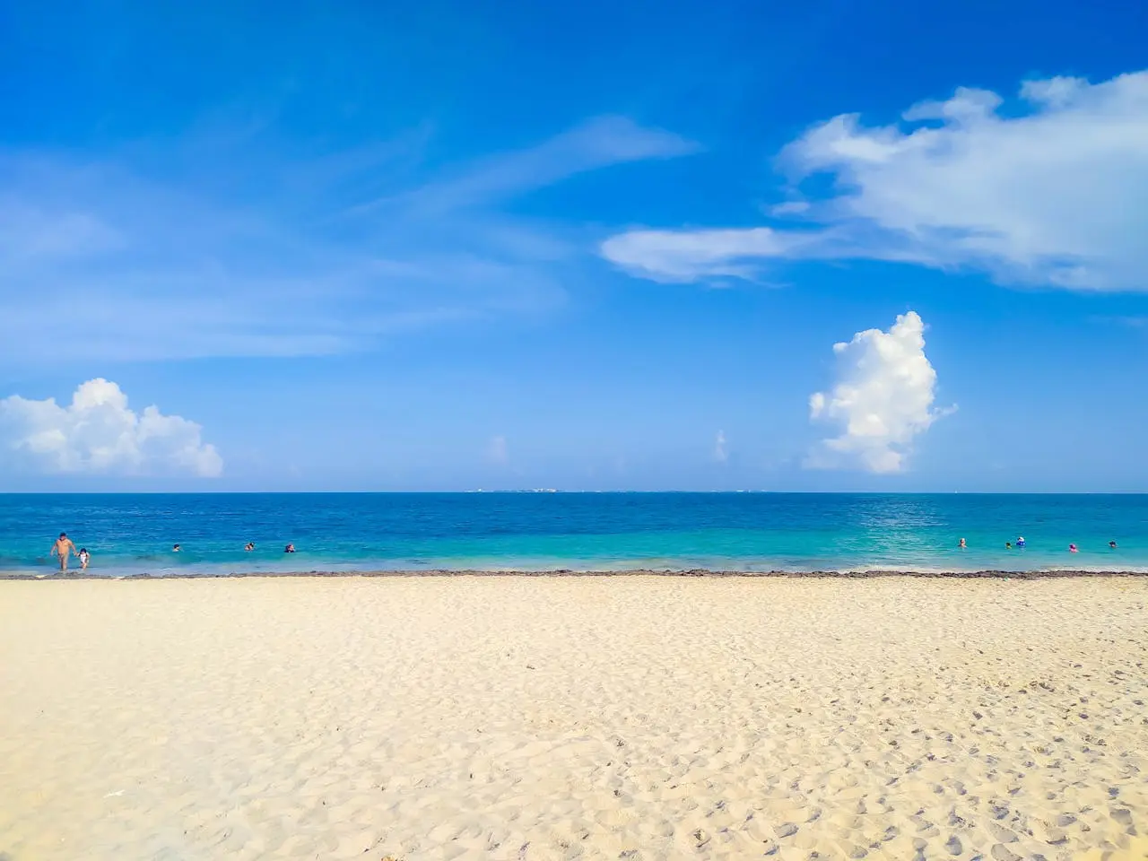 Playa Caracol beach in the Punta Cancun area of the Cancun Hotel Zone